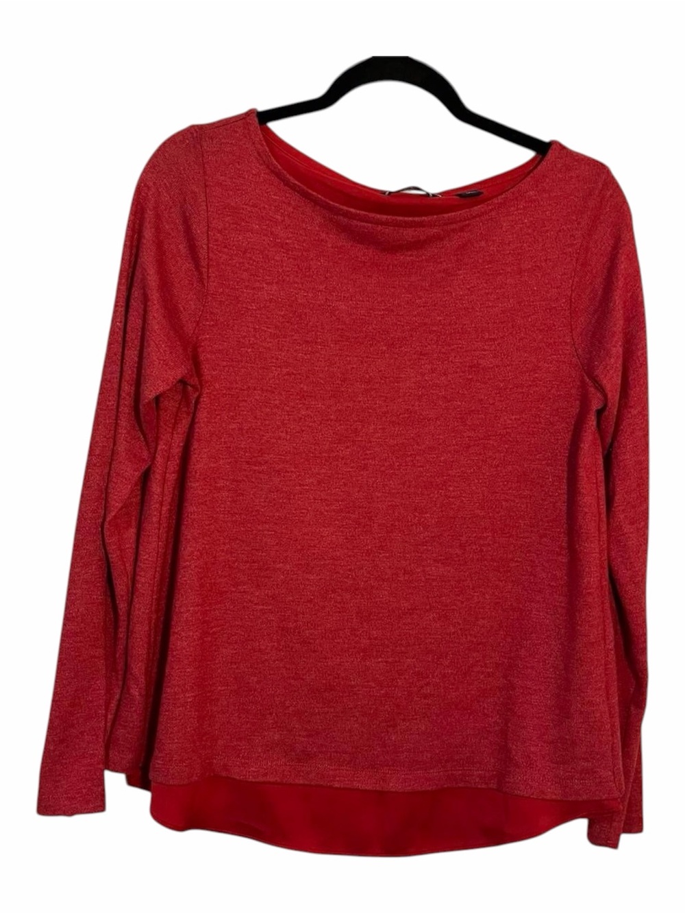 Lands End Split Back Knit Sweater Size Small Rich Red Long Sleeve Lined Holiday